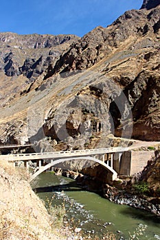 the Colca Canyon bridge