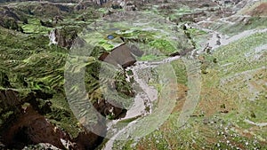 Colca Canyon valley in Peru along the Andes Mountain