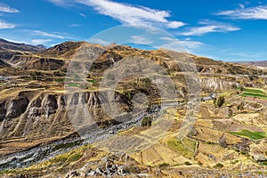 The Colca Valley between the towns of Chivay and Cabanaconde in the Peruvian Andes