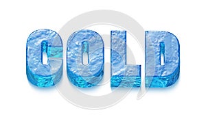 cold  3d illustrations of a word made with ice  logo and graphic design