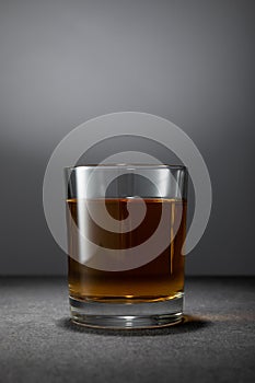 Cold alcohol drink in glass on
