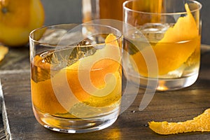 Cold Alcoholic Old Fashioned Bourbon Whiskey Cocktail