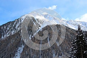 Cold Alps peak in fresh morning