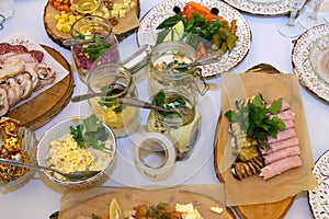 Cold Appetizers with a variety of food on the table