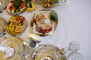 Cold Appetizers with a variety of food on the table