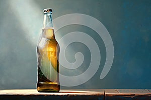 Cold beer bottle oil paint