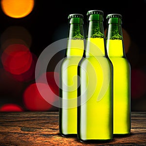 Cold beer bottles