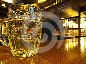 Cold Beer in a Pub Counter