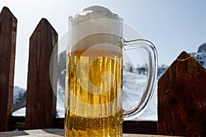 Cold beer and winter time