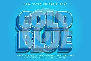 Cold Blue editable text effect emboss modern style