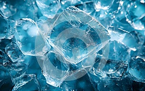 cold blue ice cubes background