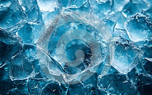 cold blue ice cubes background