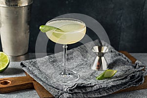 Cold Boozy Elderflower Gin Gimlet Cocktail