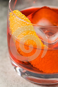 Cold Boozy Gin Negroni Cocktail