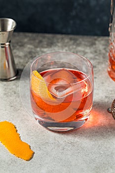 Cold Boozy Gin Negroni Cocktail