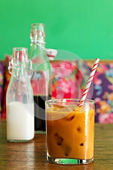 Cold brew coffee with milkwith milk