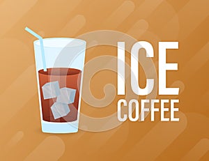 Cold brew iced coffee. Vector stock illustration