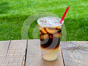 Cold Brew Shandy drink made with nitro cold brew coffee and fresh lemonade for a delicious summertime drink.