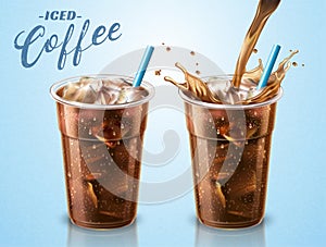 Cold brewed coffee takeaway cup