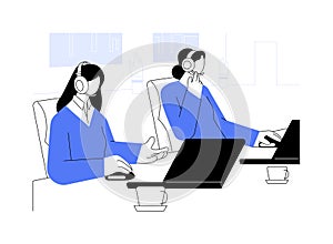 Cold calling abstract concept vector illustration.