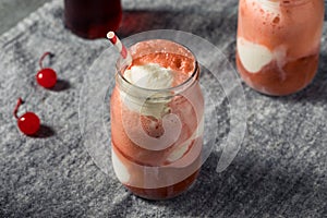 Cold Cherry Cola Ice Cream Float