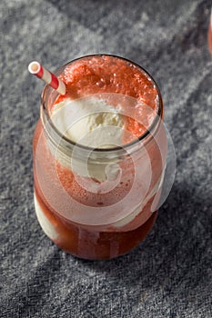 Cold Cherry Cola Ice Cream Float