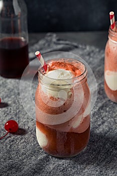 Cold Cherry Cola Ice Cream Float