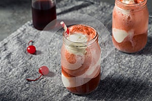 Cold Cherry Cola Ice Cream Float