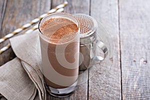 Cold chocolate milkshake