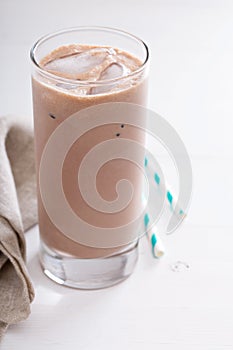 Cold chocolate milkshake