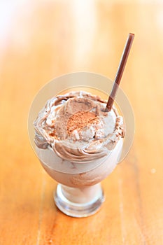 Cold chocolate shake and nutella.