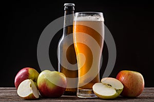 Cold cider and apples