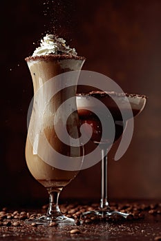 Cold coffee and chocolate cocktails