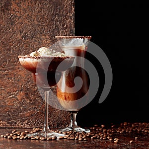 Cold coffee and chocolate cocktails