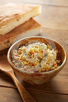 Cold cous cous salad with vegetables