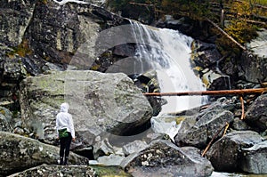 Vodopády Studeného potoka. Tatranský národný park. Vysoké Tatry. Slovensko.