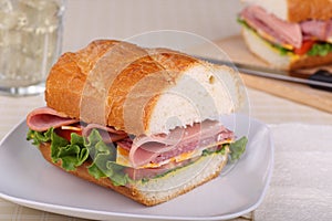 Cold Cut Sandwich Closeup