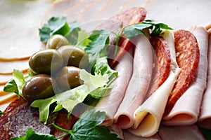 Cold cuts with olives
