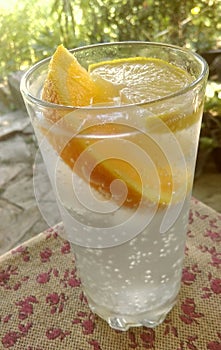 Cold dring with orange and lemon