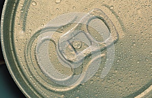 Cold drink in metal can with pull ring