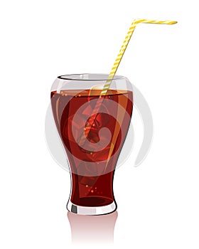 Cold drink, cola with ice