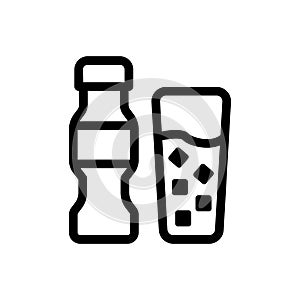 Cold Drink Fast Food icon outline vector. isolated on white background