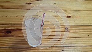 Cold drinking water in the glass