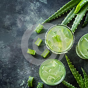 Cold drinks with aloe vera