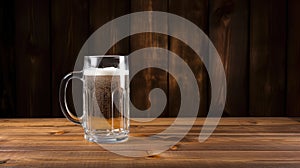 cold empty beer mug