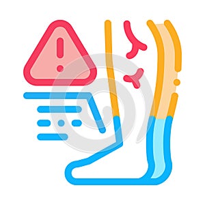 cold feet due atherosclerosis, health problem color icon vector illustration