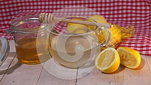 Cold and flu home remedy with honey and lemon