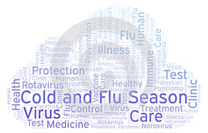 Cold and Flu Season word cloud, made with text only.