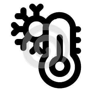 Cold, forecast bold outline vector icon which can easily modify or edit