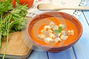 Cold gazpacho soup